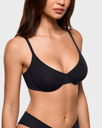 INLYRIC Women's Inbarely Plus Demi Balconette Bra No Padding Unlined Underwire Comfort Tshirt Supportive Everyday Bras