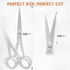 GLORY 5 Inch Professional Beard and Mustache Scissors, Premium Stainless Steel Facial Hair Trimming Scissors - Sharp Serrated Edge Grooming Shears for Men, Precision Mustache & Beard Trimming Scissor