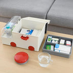 Storage Box, Portable Ambulance Shaped Emergency Kit Container for Home Aid with Handle, Organizer for Medical Supplies and Medications