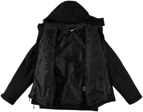 Reebok Mens Winter Coats - 3 in 1 System Hooded Softshell Windbreaker Jacket and Quilted Puffer Insulated Mens Ski Jacket