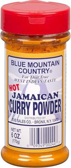 Blue Mountain Country Jamaican Curry Powder Hot – 6 oz Shaker Bottle | Authentic Spicy West Indian Curry Blend for Meat, Seafood, Vegetables & More [Pack of 2]