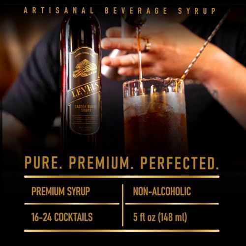 Cassia Cinnamon Burnt Sugar Simple Syrup for Cocktails – All-Natural, Vegan, Kosher & Gluten-Free –Perfect for Old Fashioneds Mix, Whiskey (5 fl OZ, Cinnamon)