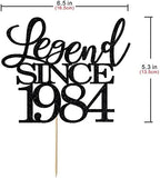 legend since 1984 cake topper 42th birthday happy birthday cake topper men and women cheer 42 years old handmade black glitter cake decoration