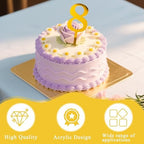3 Pcs Numbers Cake Topper Mirror Acrylic Number 8 Cake Decor Gold Number Cake Decoration for Wedding Anniversary Birthday Party Supplies