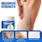 Varicose Veins Treatment for Legs, 3.4 Oz, Varicose Veins Cream for Spider Veins, Soothing Leg Cream Formula to Reduce Spider Veins, Improve Blood Circulation & Smooth Skin, Natural Formula