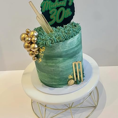 Happy Birthday Cake Topper, Cricket Cake Decorations,Cricket Bat Cupcake Toppers,Cricket Party Decorations for Cricket Player, 4 Pieces