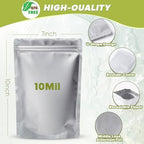 60pcs 1 Quart Mylar Bags for Food Storage with Oxygen Absorbers 400cc and Labels, Extra Thick 10 Mil - 7x10 Inch Zipper Pouches Resealable for Long Term Food Container Sets - Heat Sealable