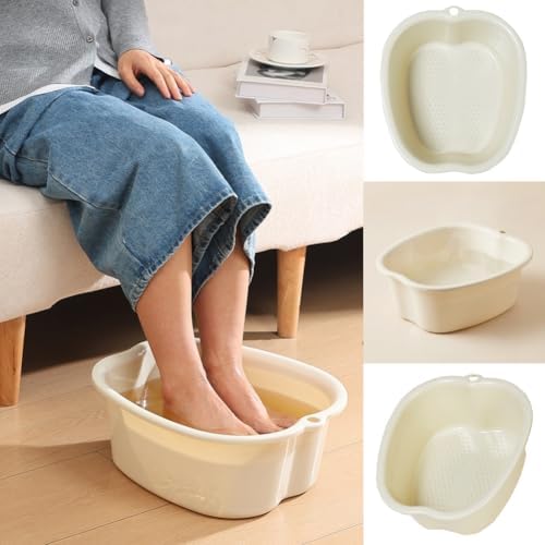Ytterbium Foot Soaking Bath Basin, Large Massage Foot Soaking Tub, Plastic Home Spa Pedicure Bucket, Relaxation & Stress Relief, Suitable for Women & Men (Black)