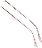 Glasses arms,Glasses arm Replacement Legs, Clear Pink Metal Eyeglass Temples Arms Single Tooth Plastic Glasses Replacement Temples Repair Parts, 1 Pair