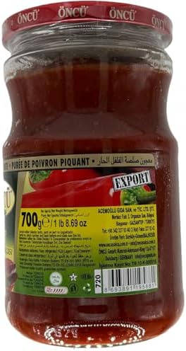 Oncu Turkish Hot Pepper Paste 700g - Spicy & Authentic Flavor with Multi-Purpose Tool Jar Opener