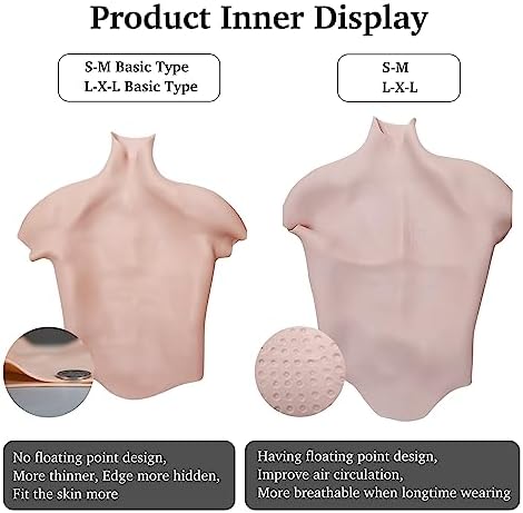 YIQI Silicone Muscle Chest Realistic Male Chest Vest Abdominal Muscle Simulation Skin Silicone Soft