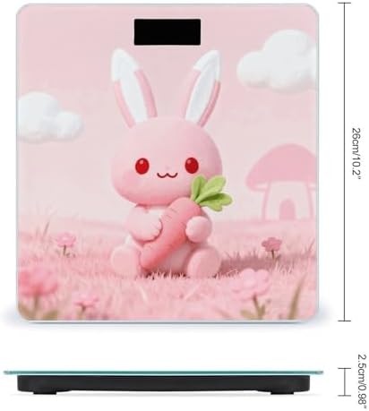 Cute Little Rabbit Body Weight Scale Accurate Stable Digital Bathroom Scale Safe Anti-Slip Home Scale with LCD Display, Anti-Slip Base & Safe Rounded Edge Design for Home Use