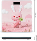 Cute Little Rabbit Body Weight Scale Accurate Stable Digital Bathroom Scale Safe Anti-Slip Home Scale with LCD Display, Anti-Slip Base & Safe Rounded Edge Design for Home Use