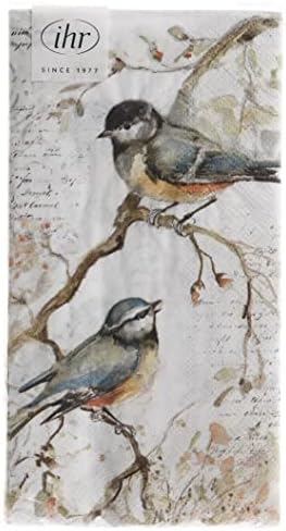 IHR 3-Ply Paper Napkins, 16-Count Guest Size, Happy Little Titmice
