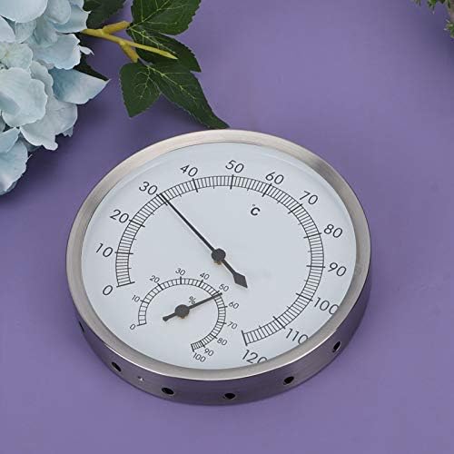 HERCHR 2 in 1 Stainless Steel Steam Room Sauna Room Thermometer, Premium Stainless Steel Temperature Gauge Indicator for Sauna Steam Roombathroom