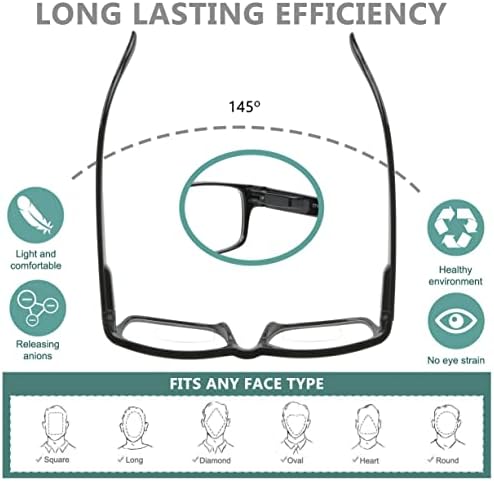 Yogo Vision Bifocal Reading Glasses for Men and Women Rectangle MultiFocal Readers with Spring Hinges Retro Design