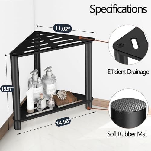 Shower Foot Rest, Shower Stool for Inside Shower, Stainless Steel Waterproof Shower Stool for Shaving Legs - Corner Bathroom Bench Seat with Storage Shelf for Small Shower Spaces