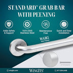 WingIts WGB5SSPE18 STANDARD Series 18-Inch Length x 1.25-Inch Diameter Satin Peened Stainless Steel Grab Bar