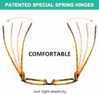 Eyekepper Metalless Screwless Spring Hinges Reading Glasses Oversized Square Readers for Men Women Tortoise +0.50