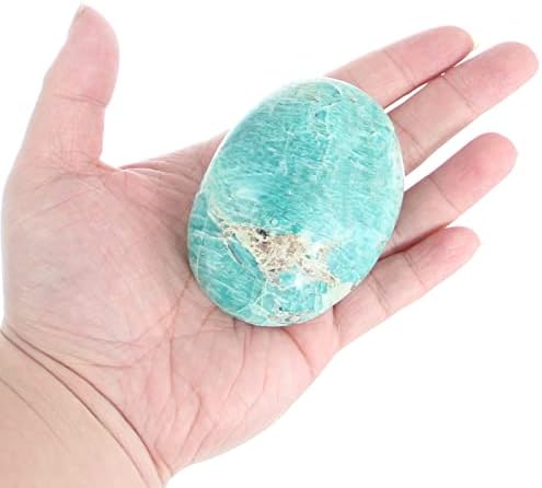 Amazonite Palm Stone-1 Pc Amazonite Pocket Energy Stone, Smooth Healing Crystal Worry Stone(Amazonite Stone(1 Pc))