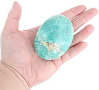 Amazonite Palm Stone-1 Pc Amazonite Pocket Energy Stone, Smooth Healing Crystal Worry Stone(Amazonite Stone(1 Pc))