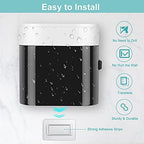 Toothbrush Holder Toothpaste Dispenser Wall Mounted with Cover, 4 Slots Tooth Brush Storage Organizer with Automatic Kids Toothpaste Squeezers for Shower Bathroom Black