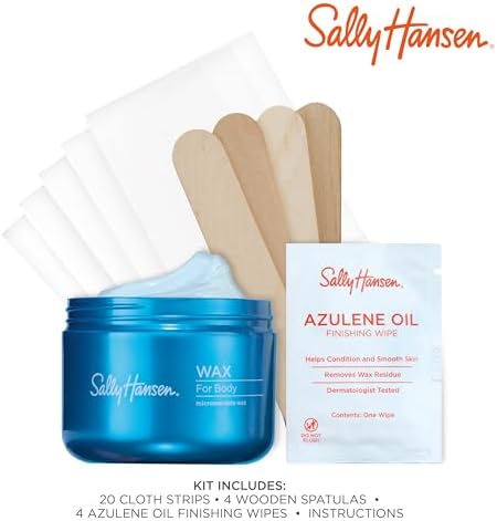 Sally Hansen Microwavable Wax Starter Kit for Body Legs, Underarms & Bikini | Removes Hair from Root – Vegan & Dermatologist Tested