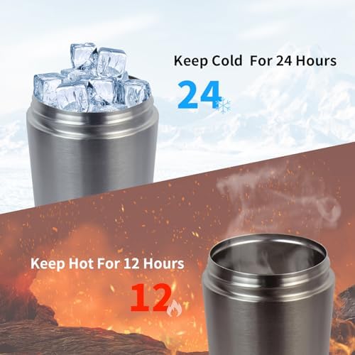 TOOFEEL Protein Shaker Bottle 20 oz - Double Walled Insulated Vacuum Cup for Protein Shakes, Keeps Cold/Hot, Metal Stainless Steel, Preworkout Gym