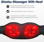 UFFAE Shiatsu Neck and Back Massager with Heat, Electric Deep Tissue Kneading Neck and Shoulder Massage, Best Gifts for Women Men Mom Dad Mothers Fathers Day Birthday Gift, Black Grey (NOT Cordless)