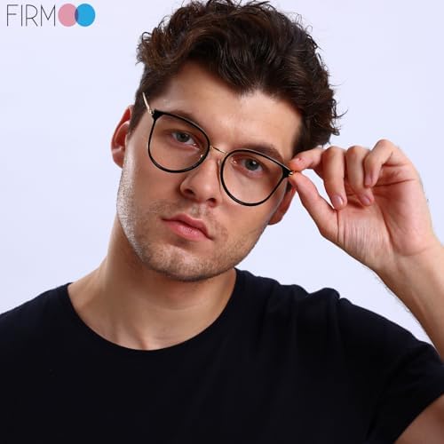 Firmoo Blue Light Blocking Reading Glasses 2.5 for Women/men, Anti Glare Reader Glasses, Black Round Computer Glasses for Screens