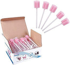 Disposable Unflavored Oral Mouth Cleaning Care Sponge Swabs， 50 Count (Pink)