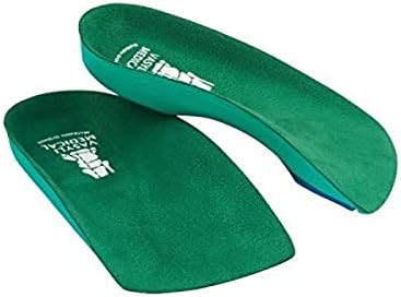 Vasyli Custom 3/4 Length Insoles, Green, Small, Effective Pain Relief, Customized Biomechanical Alignment, Soft Density, Elderly, Diabetic, & Arthritic Patients, Heat Moldable, Everyday Use