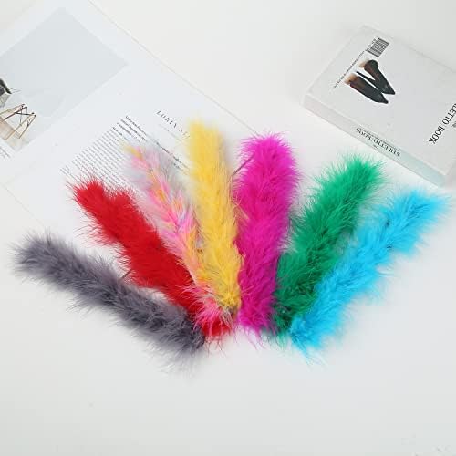 Caiyao 2Pcs Women Feather Wrist Cuffs Furry Slap Bracelets for Women Snap Cuff Bangle White Pink Black Feather Cuffs Slap Wristbands Party Decoration Accessory