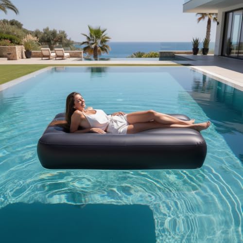 BBL Bed with Hole for Sleeping After Surgery, Black PVC Inflatable Recovery Mattress with Built-in Electric Pump | Brazilian Butt Lift Post-Op Air Bed