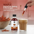 Dolce Flav Maple Extract - 2 Ounce Water-Soluble Multipurpose Flavoring Ideal for Baked Goods, Beverages, Coffee, Desserts & Ice Cream - Perfect Kitchen Gift for Holidays