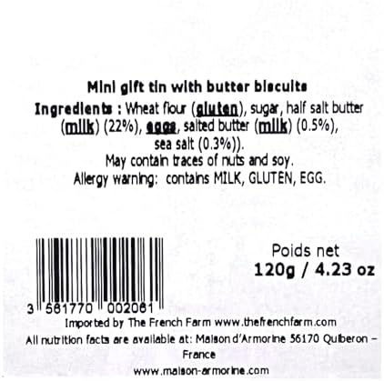 La Trinitaine, French Brittany Galettes au Beurre (Butter Cookies) in Mini Quimper Tin, Faience Couple, 4.23 OZ