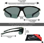 proSPORT Bifocal Sport Sunglasses Readers UV400 Blue Blocking Wrap Around Semi-Rimless Golf Driving Fishing Cycling Men Women