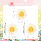 60 PCS Edible Daisy Cupcake Toppers Wafer Paper Flower Birthday Party Decorations Edible Sunflower Cupcake Picks for Baby Shower Spring Wedding Birthday Party Cake Food Decorations Supplies White
