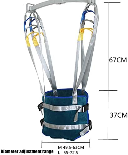 Medical Lift Equipment,Full Body Walking Standing Aids,Patient Sling with Four Point Support,Full Transfer Belt Strap Patient Hoist Sling,for Leg Lumbar Relief Trainer,Adjustable Waist,L