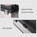 Toolbox Tool Box - Portable Lockable Storage, Stainless Steel and Plastic Construction - Removable Tray, Toolbox Organizer with Alum Alloy Handle Double-Lock Waterproof Toolbox Mobile Work Centre Tool