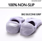 WHISPER DEER No Show Liner Socks Women - (Size 4-7/7-10/10-13) Low cut Invisible Cotton Sneaker Socks with Non Slip Grips