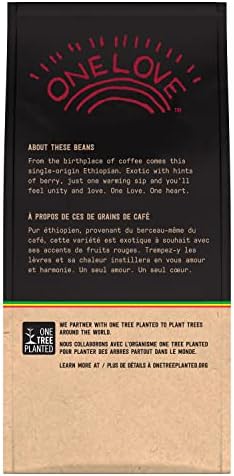 Marley Coffee One Love 100% Ethiopian Wholebean Coffee, Medium Roast, 10 Ounces