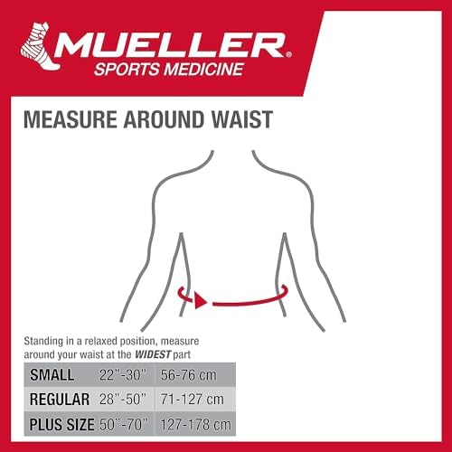 MUELLER Sports Medicine Lumbar Back Brace with Removable Pad, Ideal for Upper and Lower Back Pain, Relief & Support for Men and Women, Strains, Sciatica, Scoliosis