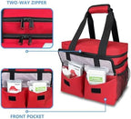 Double Layers Medicine Organizer Storage Bag with Dividers, First Aid Bag with Medic First Aid Badge, Medical Bag for Medical Supplies & Equipment