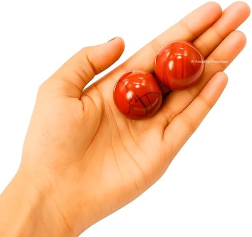 Amazing Gemstone Red Jasper Crystal Ball - 1 Inches Crystal Sphere Meditation Balls for Witchcraft and Decorative Balls - Crystals and Healing Stones Beginners Gift (Pack of 1)