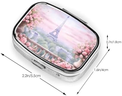Beautiful Tower Paris Print Compact Mini Pill Box â€“ Square-Shaped, Full Frame Printed Design, Ideal for Travel â€“ Easy to Open, Lightweight, Black