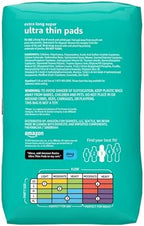 Amazon Basics Ultra Thin Pads with Flexi-Wings for Periods, Extra Long Length, Super Absorbency, Leak Protection, Unscented, Size 3, 28 Count