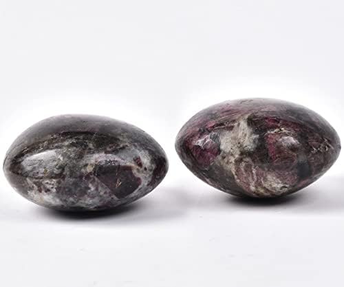 JIC Gem 2 Pcs Polished Rubellite Tourmaline Palm Stones Pocket Worry Stones Crystal Healing Irregular Gemstone Chakra Reiki 2 Inch