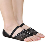 Calcifer White/Black Belly/Ballet Dance Socks Dance Toe Pad Practice Shoes foot thong Protection