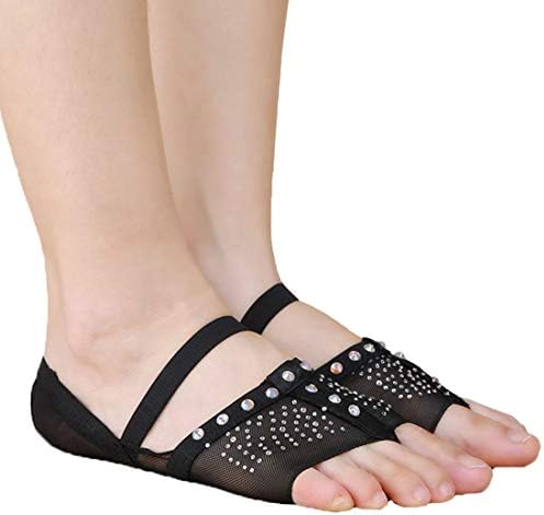Calcifer White/Black Belly/Ballet Dance Socks Dance Toe Pad Practice Shoes foot thong Protection